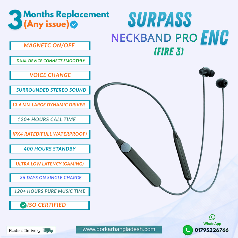 Surpass Neckband Pro ENC 120 Hours (Fire 3)